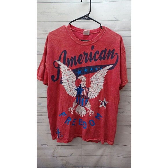 Gildan Mens Patriotic T-Shirt American Freedom Eagle Sz XL MAGA - Picture 1 of 7